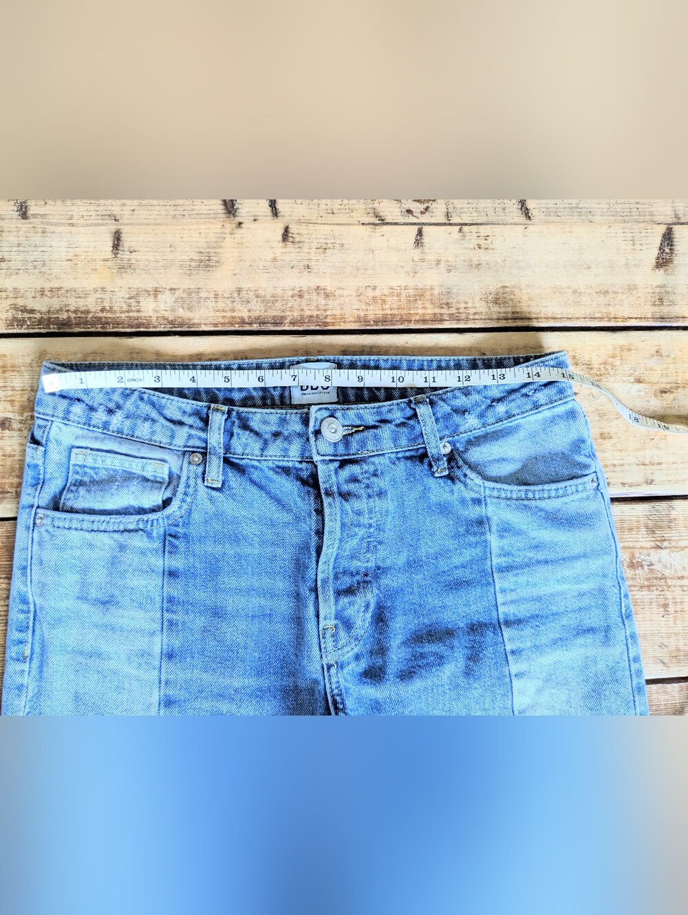 BDG Urban Outfitters Jessye Two-Tone Straight Leg Cropped Cotton Raw Hem W28 - Picture 8 of 10
